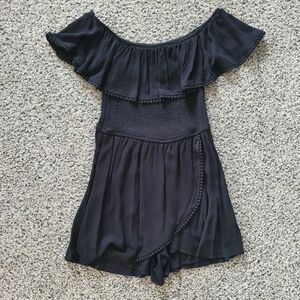Black Off Shoulder Romper